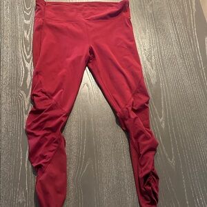 Fabletics Red Ruched Leggings